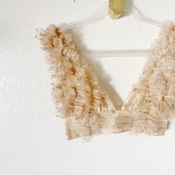 New Free People One Sosha Party crop Top in Gold - Picture 7 of 16